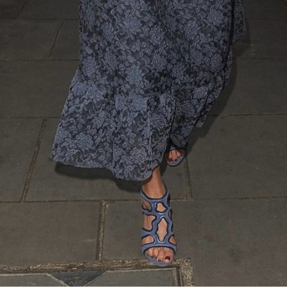 SANDRO Paris Alexie Heels Sandals in Blue Size EU 40 NWT - ASO Pippa Middleton - Picture 5 of 12